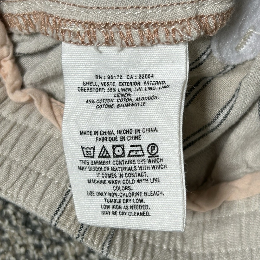 Anthropologie Seashore Pant Linen Blend Rope Tie Striped Women Small Casual Boho - Picture 5 of 11